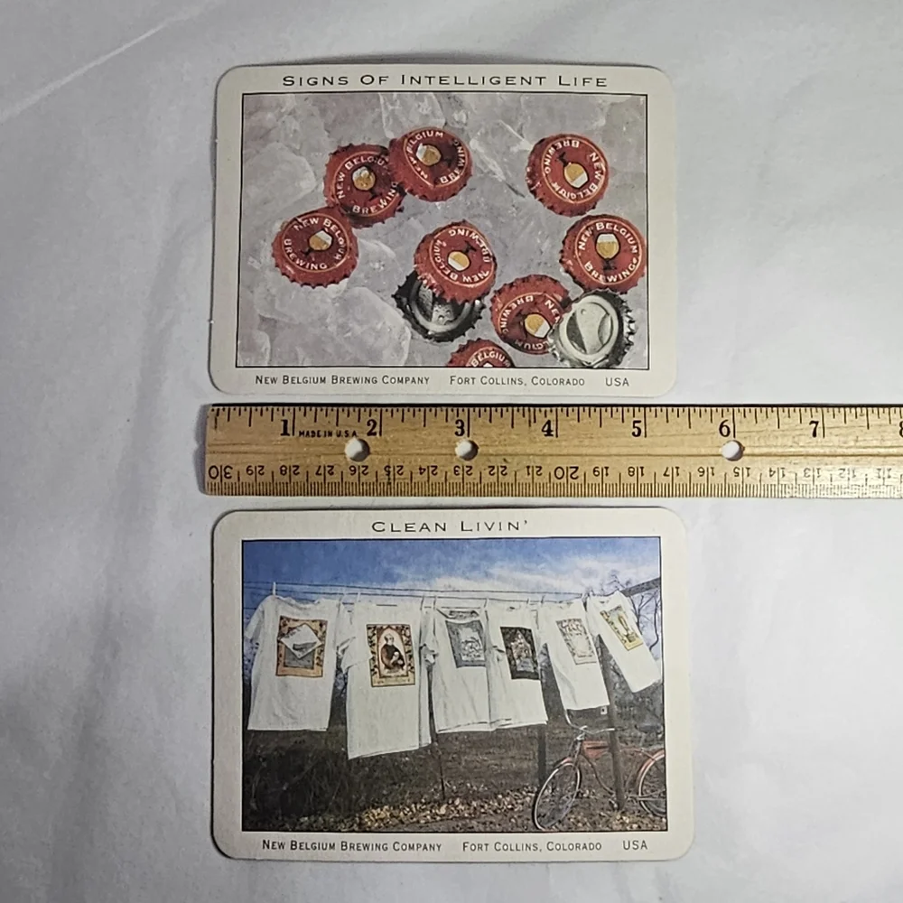 Post Coasters Set of 2 CLEAN LIVIN' & SIGNS OF INTELLIGENT LIFE